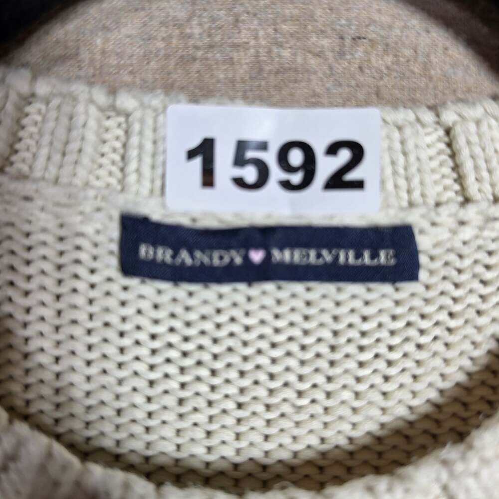 Brandy Melville Preppy American USA Flag Ivory Knit Sweater One Size 100% cotton - Picture 2 of 8